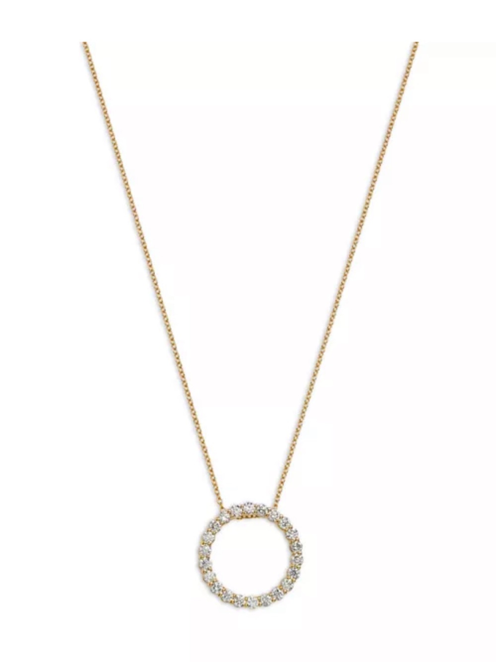14k Gold Natural Diamond Circle Pendant